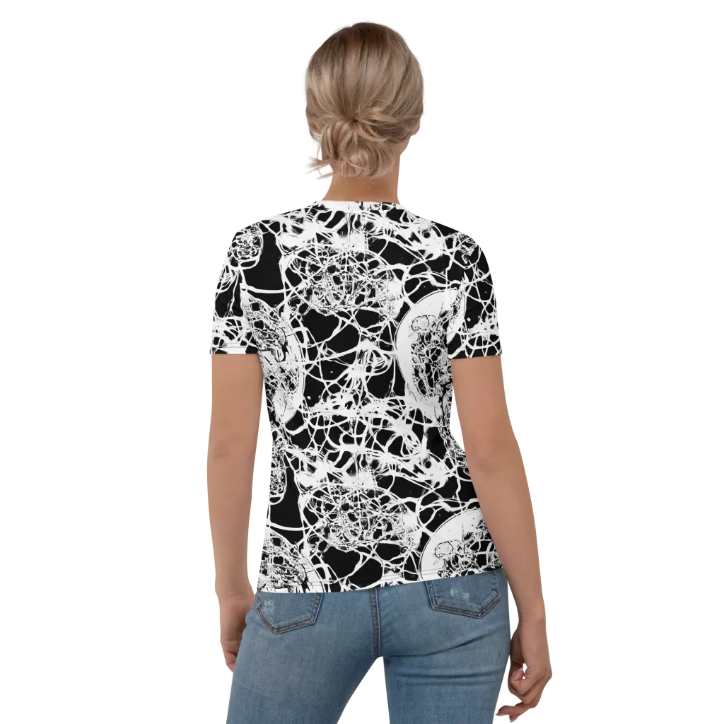 Black Lace Riot on Women's Crew Neck T-Shirt — Back