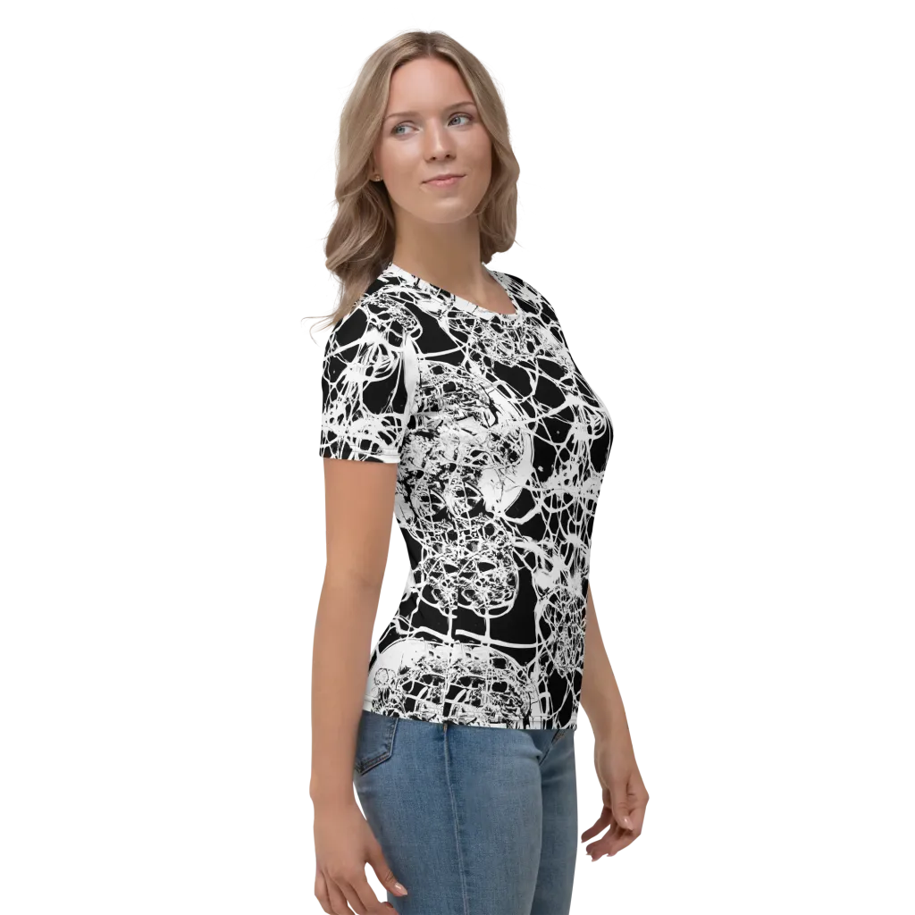 Black Lace Riot on Women's Crew Neck T-Shirt — Right