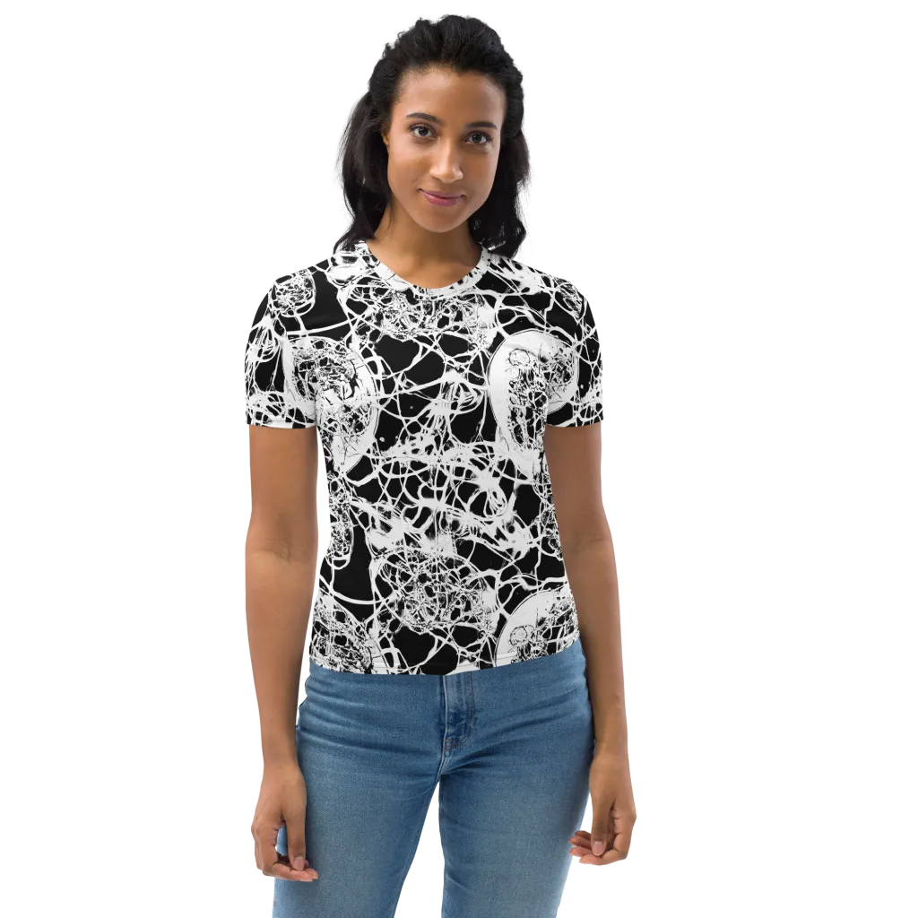 Black Lace Riot on Women's Crew Neck T-Shirt — Front