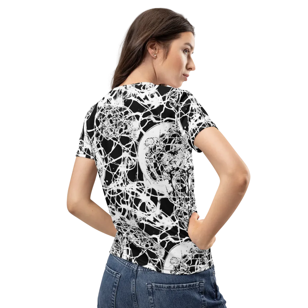 Black Lace Riot on Women's Crew Neck T-Shirt — Back