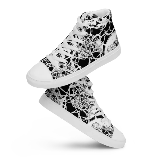 Black Lace Riot on a Women's High Top Canvas Shoes