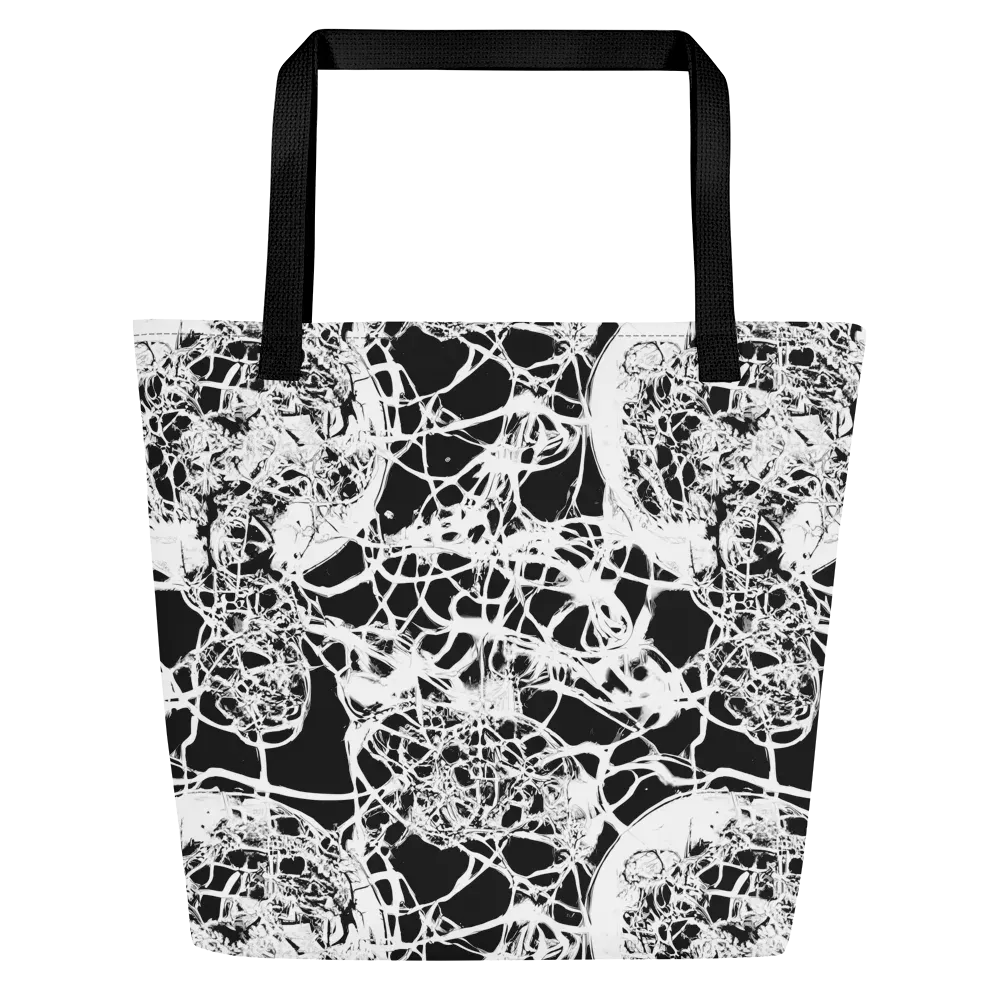 Black Lace Riot on Large Tote Bag W/ Pocket — Front