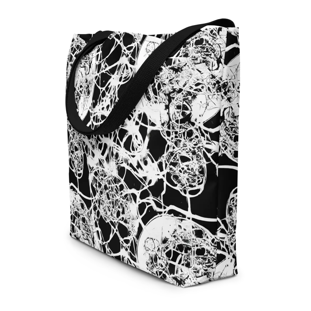 Black Lace Riot on Large Tote Bag W/ Pocket — Front