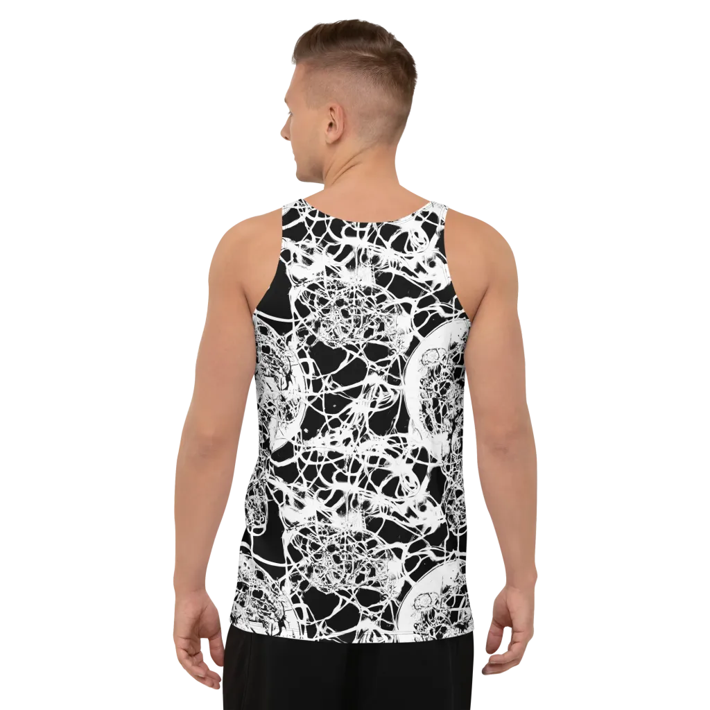 Black Lace Riot on Men's Tank Top — Back