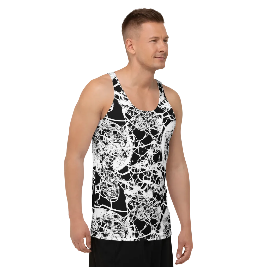 Black Lace Riot on Men's Tank Top — Right Front