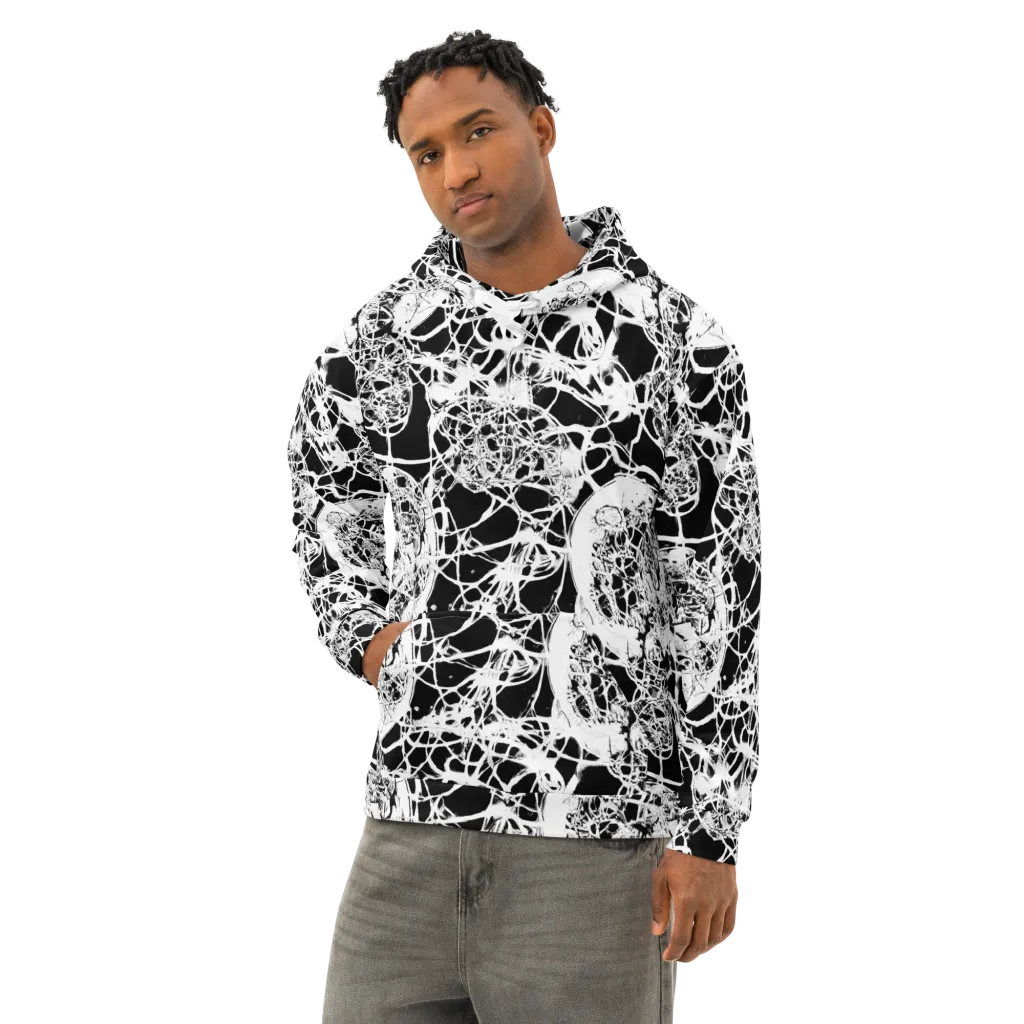 Black Lace Riot on Cotton Hoodie — Left Front