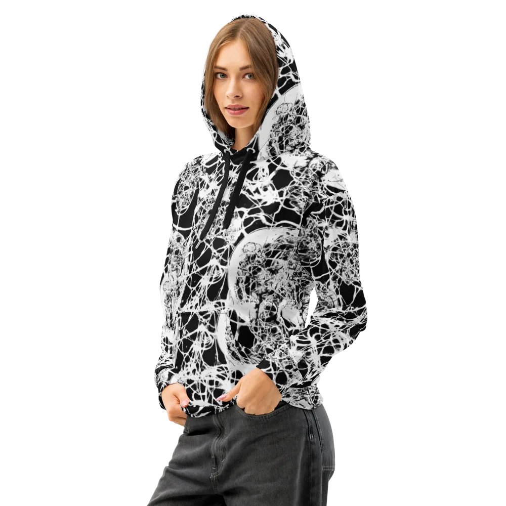 Black Lace Riot on Cotton Hoodie — Left Front