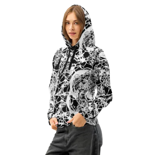 Black Lace Riot on a Cotton Hoodie