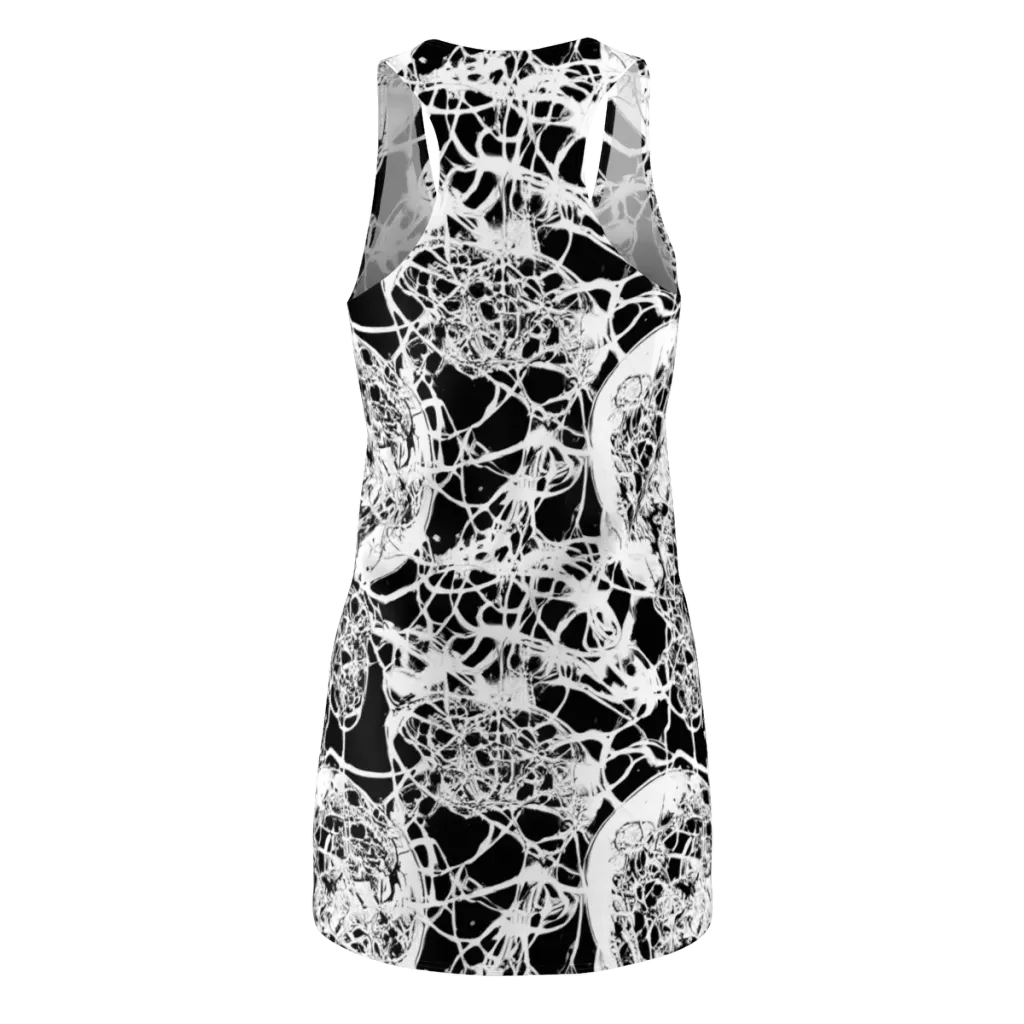 Black Lace Riot on Racerback Dress — Back
