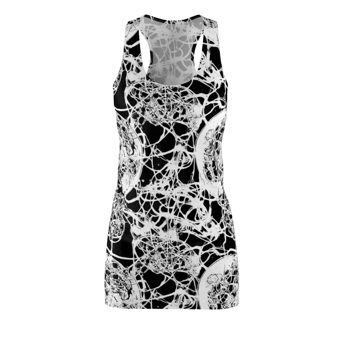 Black Lace Riot on Racerback Dress — Front