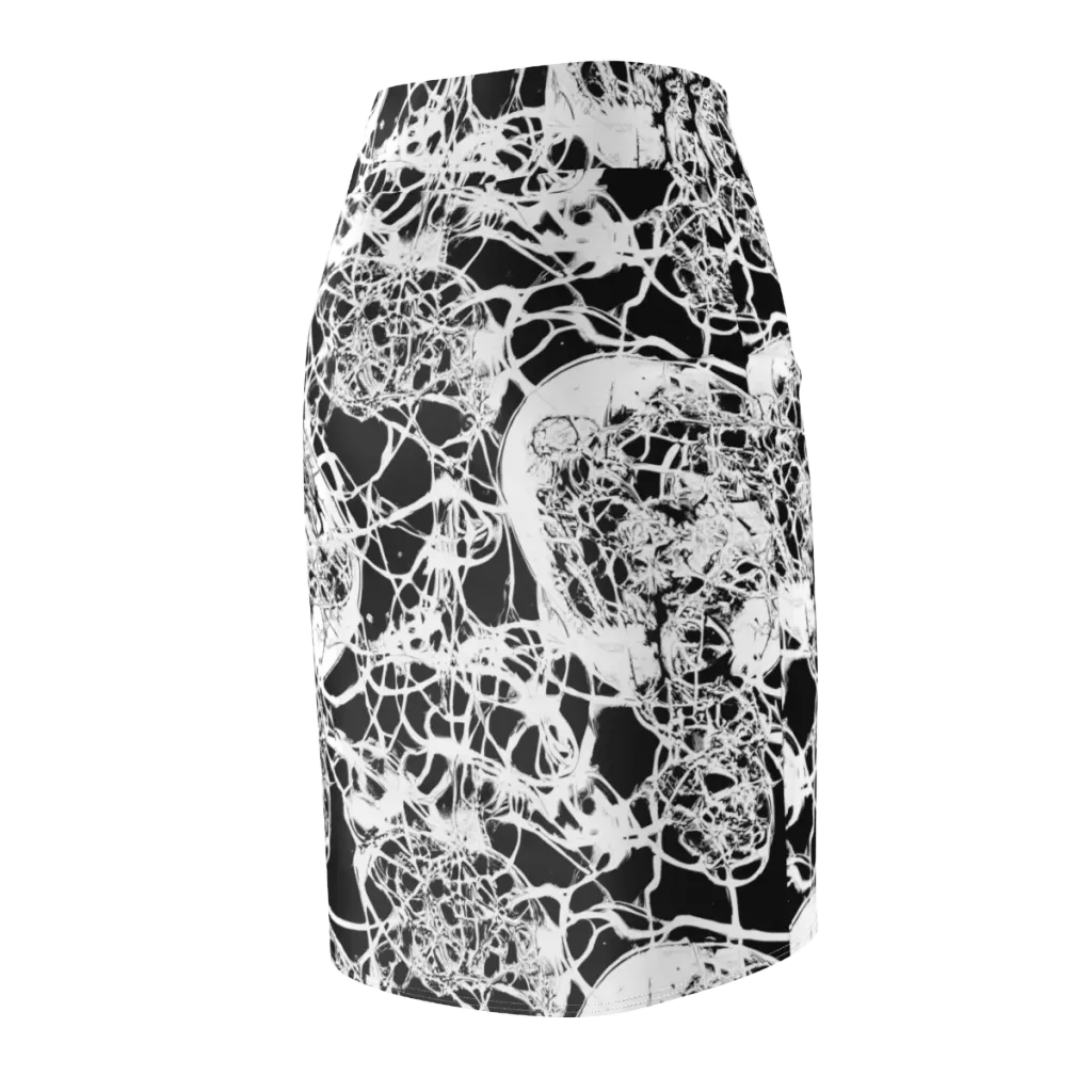 Black Lace Riot on Pencil Skirt — Back Side
