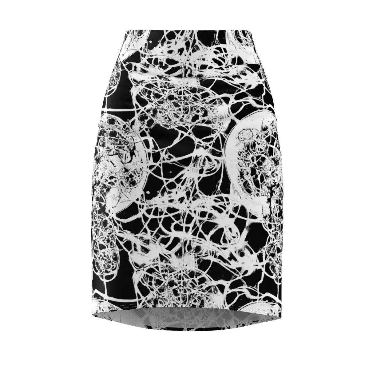 Black Lace Riot on Pencil Skirt — Front