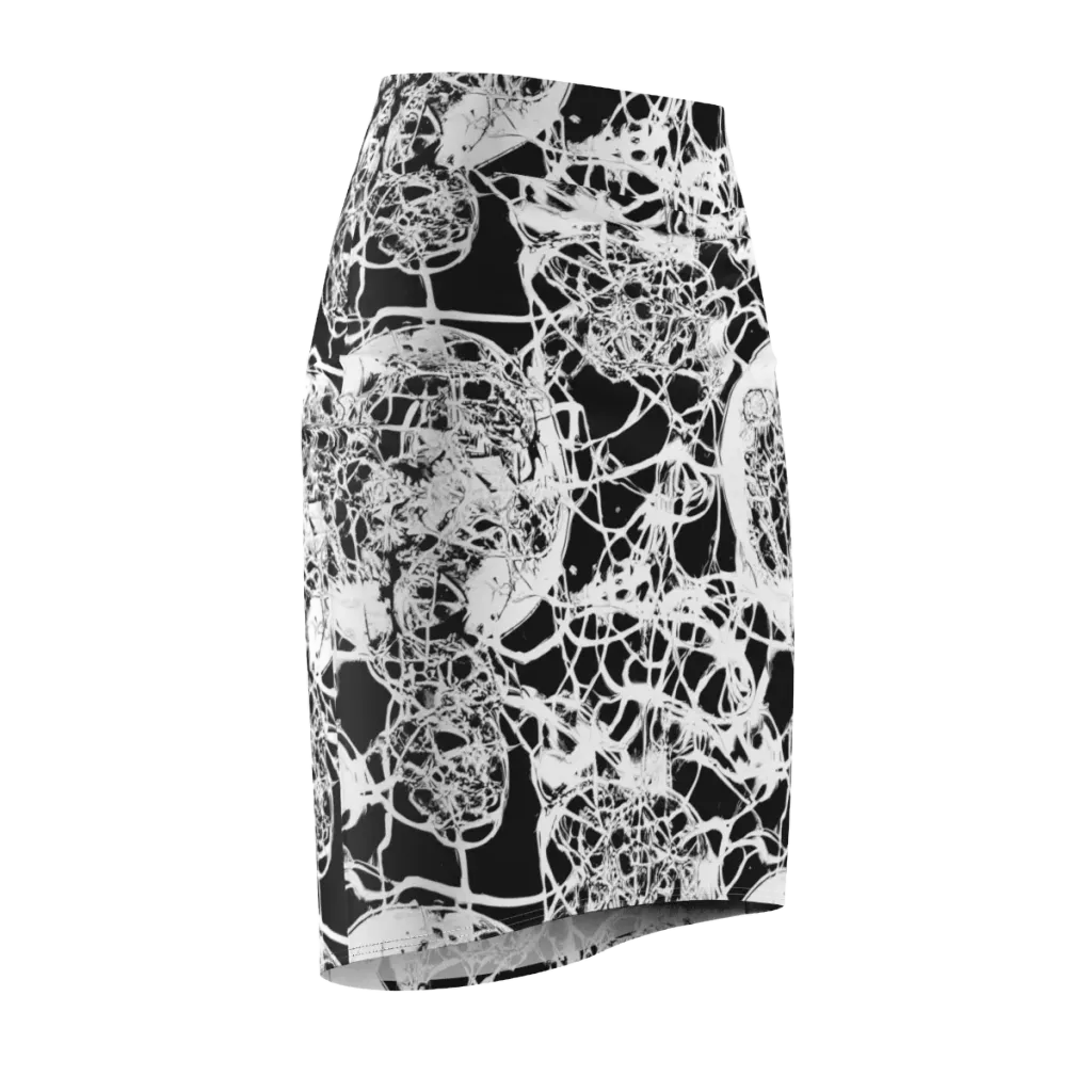 Black Lace Riot on Pencil Skirt — Front Side