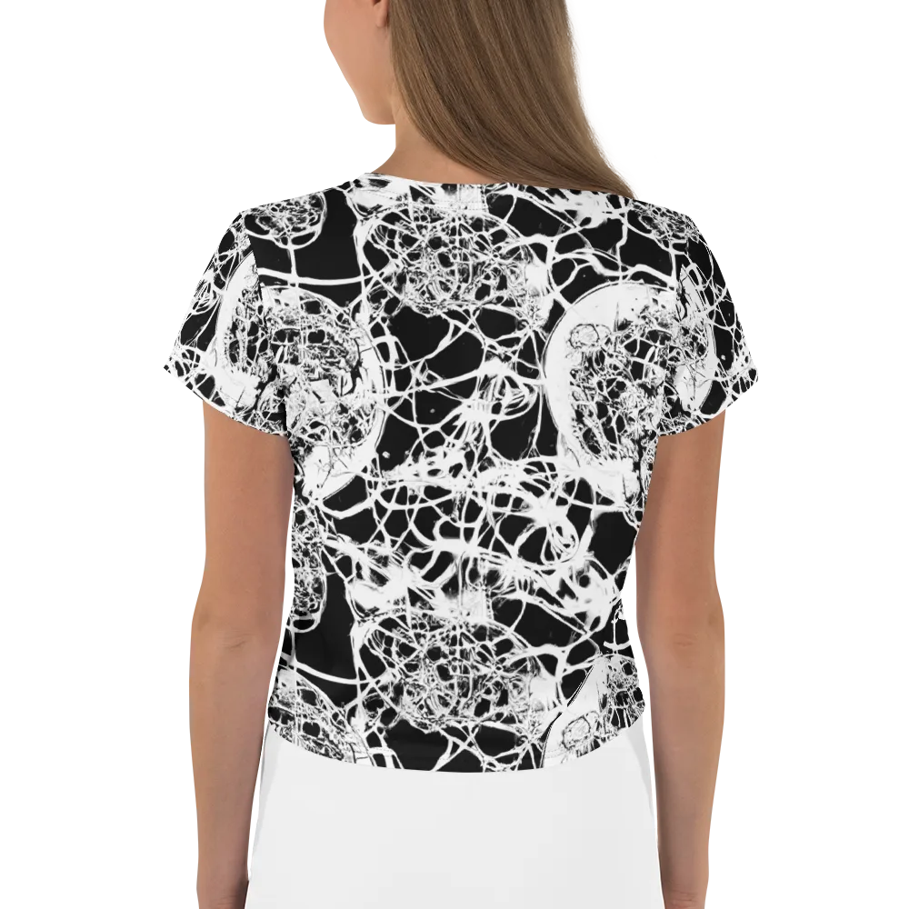 Black Lace Riot on Crop Tee — Back