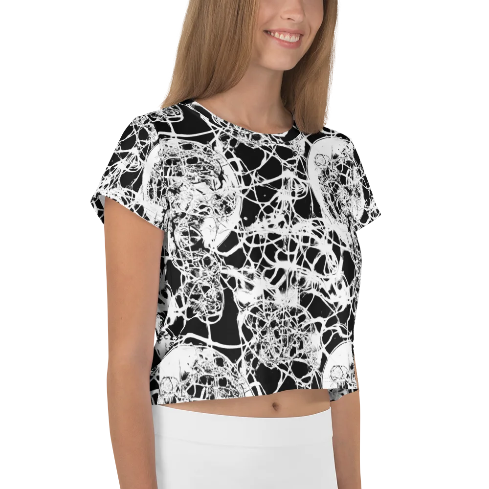 Black Lace Riot on Crop Tee — Right