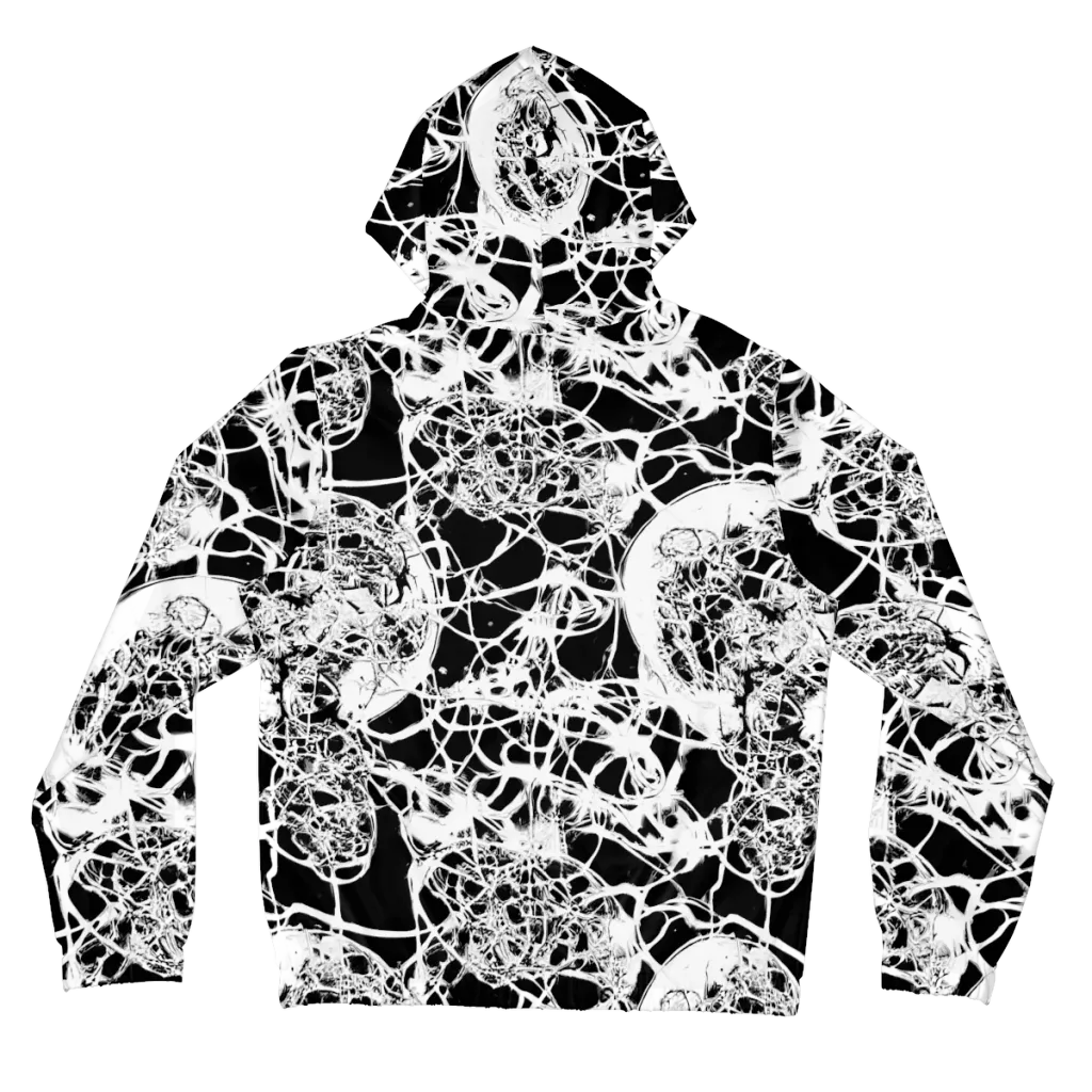 Black Lace Riot on Women's Full-Zip Hoodie — Back