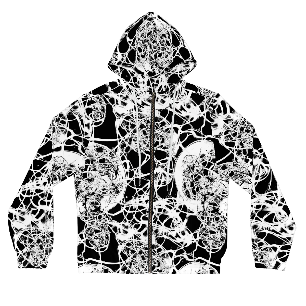 Black Lace Riot on Women's Full-Zip Hoodie — Front