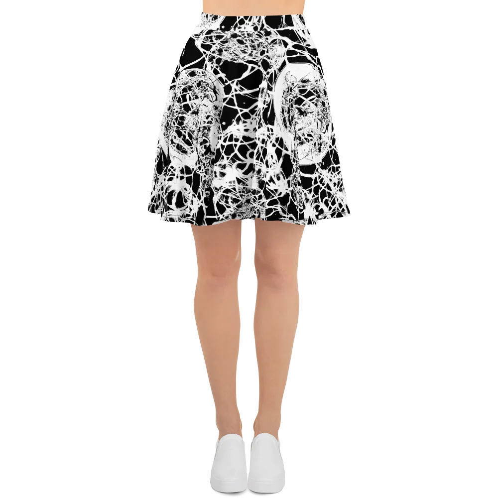 Black Lace Riot on Skater Skirt — Front