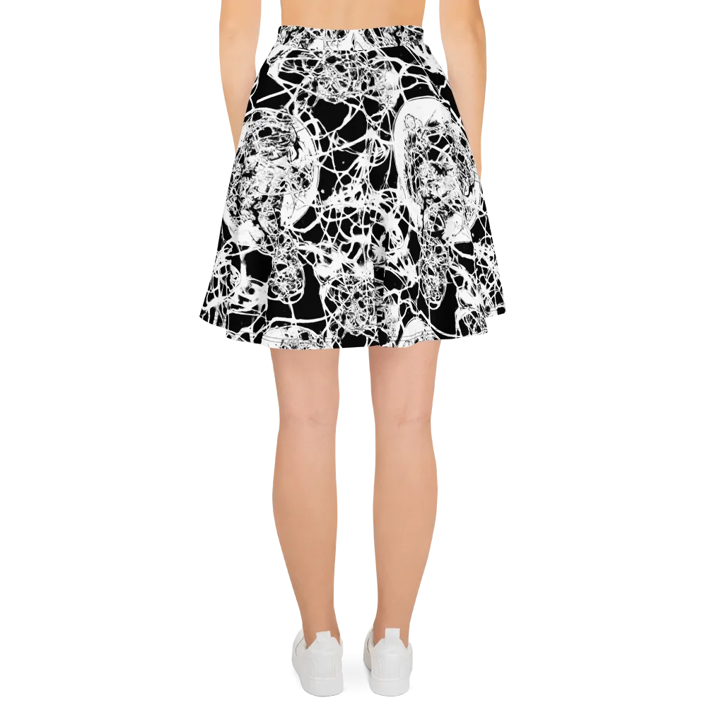 Black Lace Riot on Skater Skirt — Back