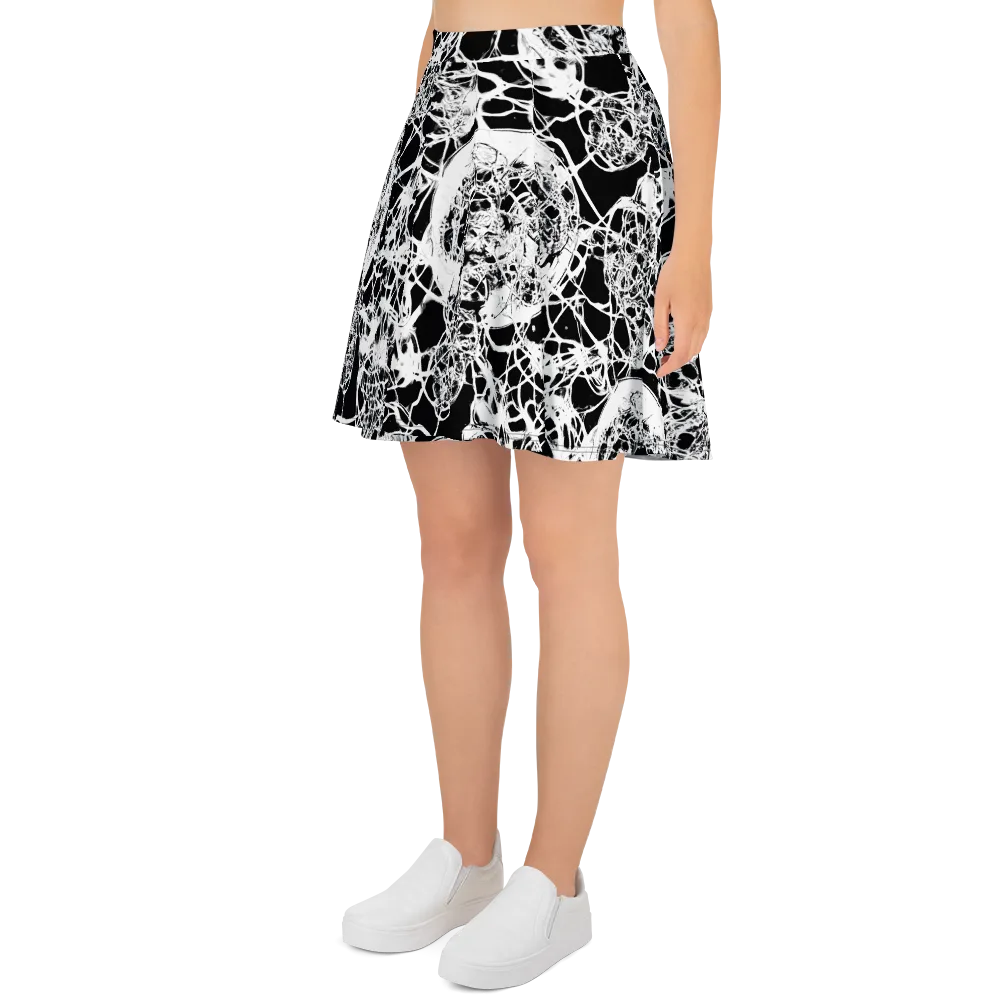 Black Lace Riot on Skater Skirt — Left