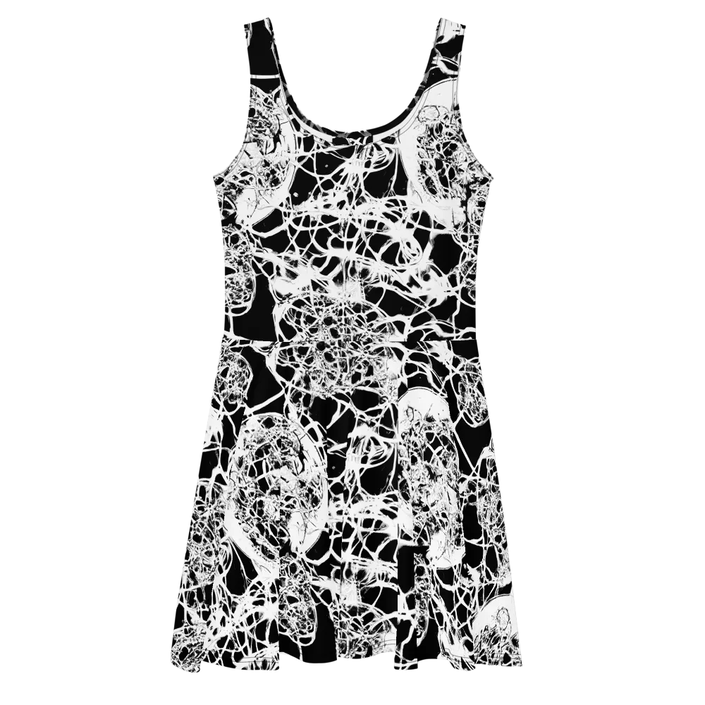 Black Lace Riot on Skater Dress — Front