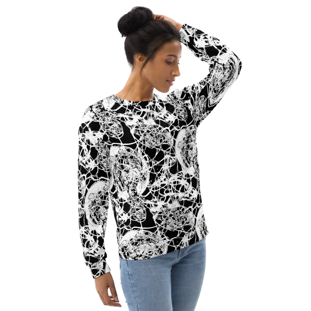 Black Lace Riot on Sweatshirt — Right Front