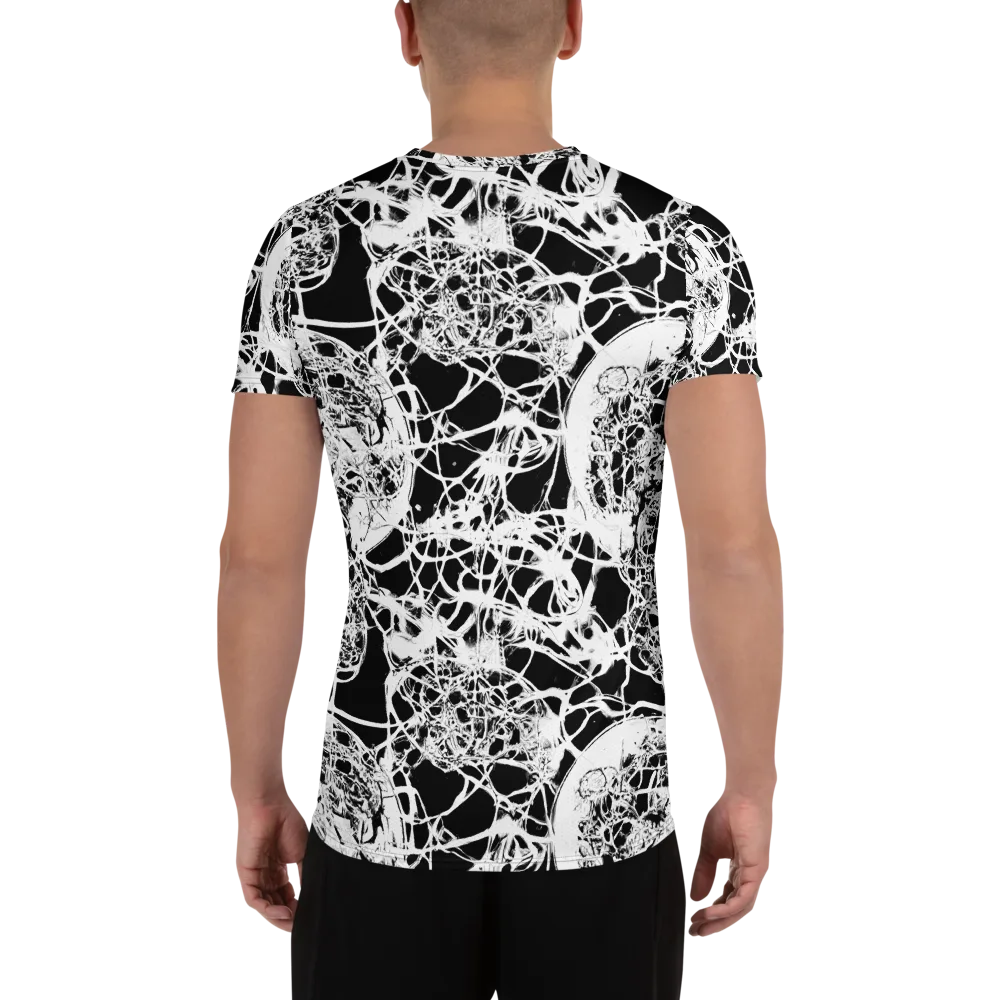 Black Lace Riot on Men's Athletic T-Shirt — Back