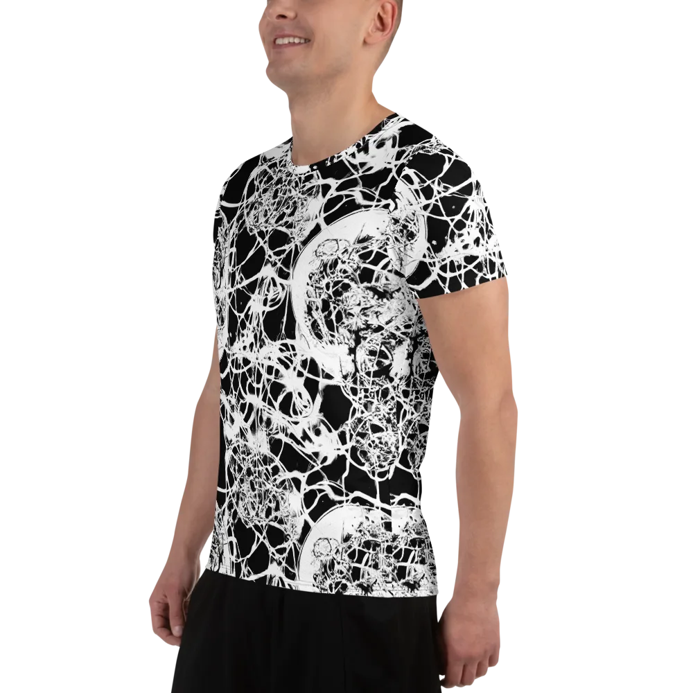 Black Lace Riot on Men's Athletic T-Shirt — Left