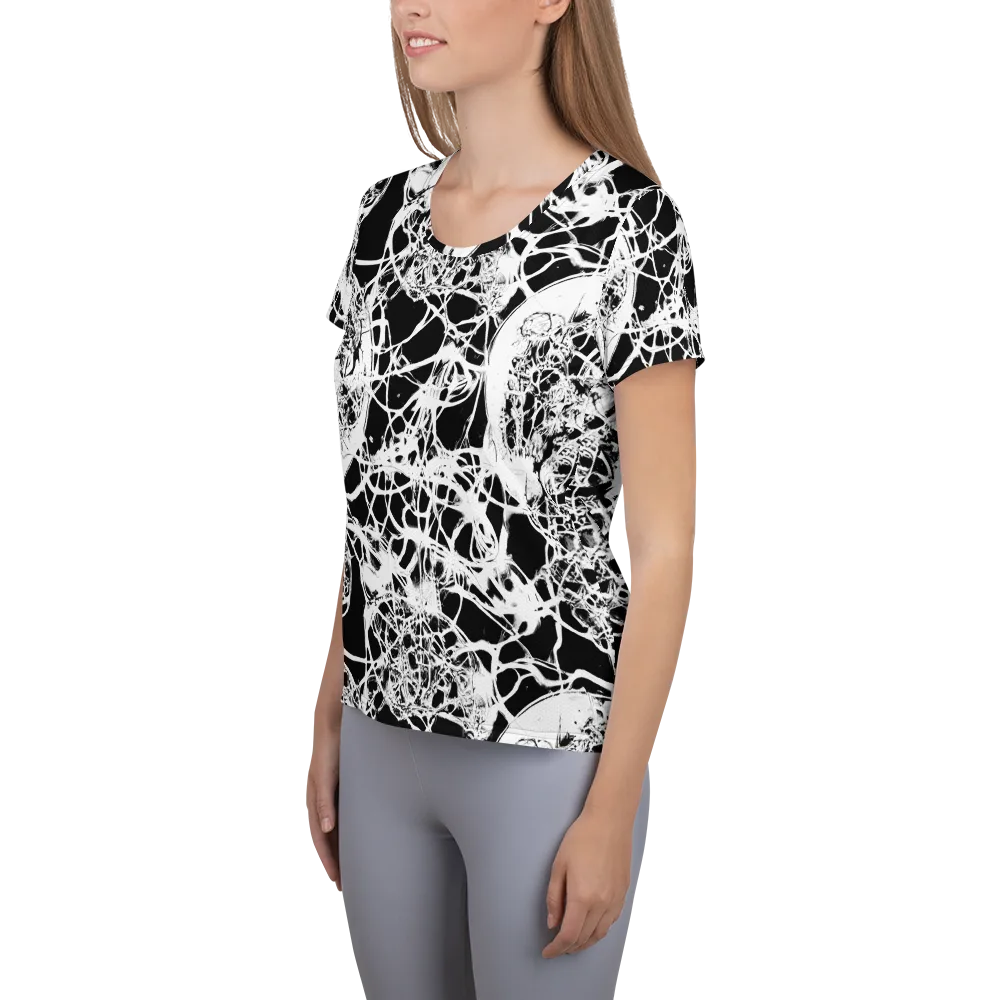 Black Lace Riot on Women's Athletic T-Shirt — Left