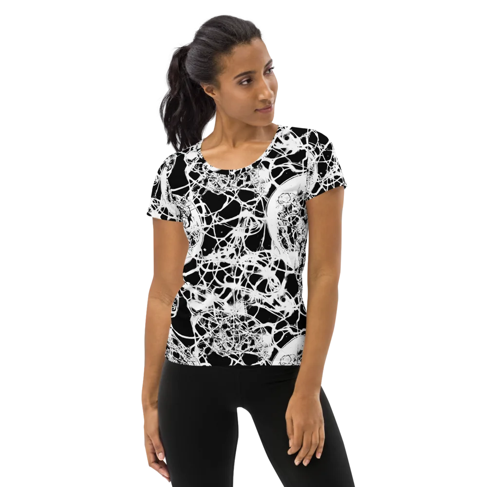 Black Lace Riot on Women's Athletic T-Shirt — Front