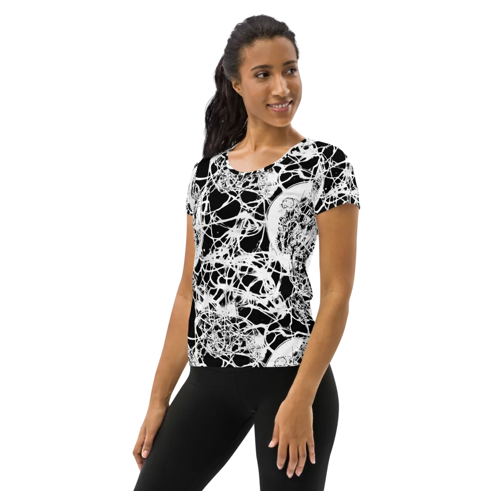 Black Lace Riot on Women's Athletic T-Shirt — Left