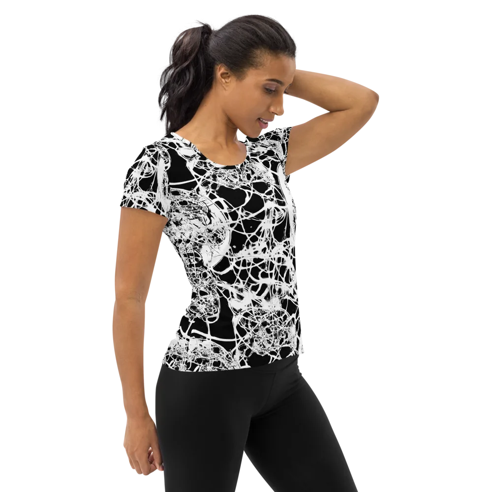 Black Lace Riot on Women's Athletic T-Shirt — Right
