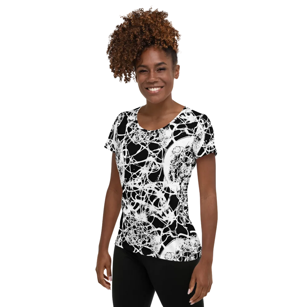 Black Lace Riot on Women's Athletic T-Shirt — Left