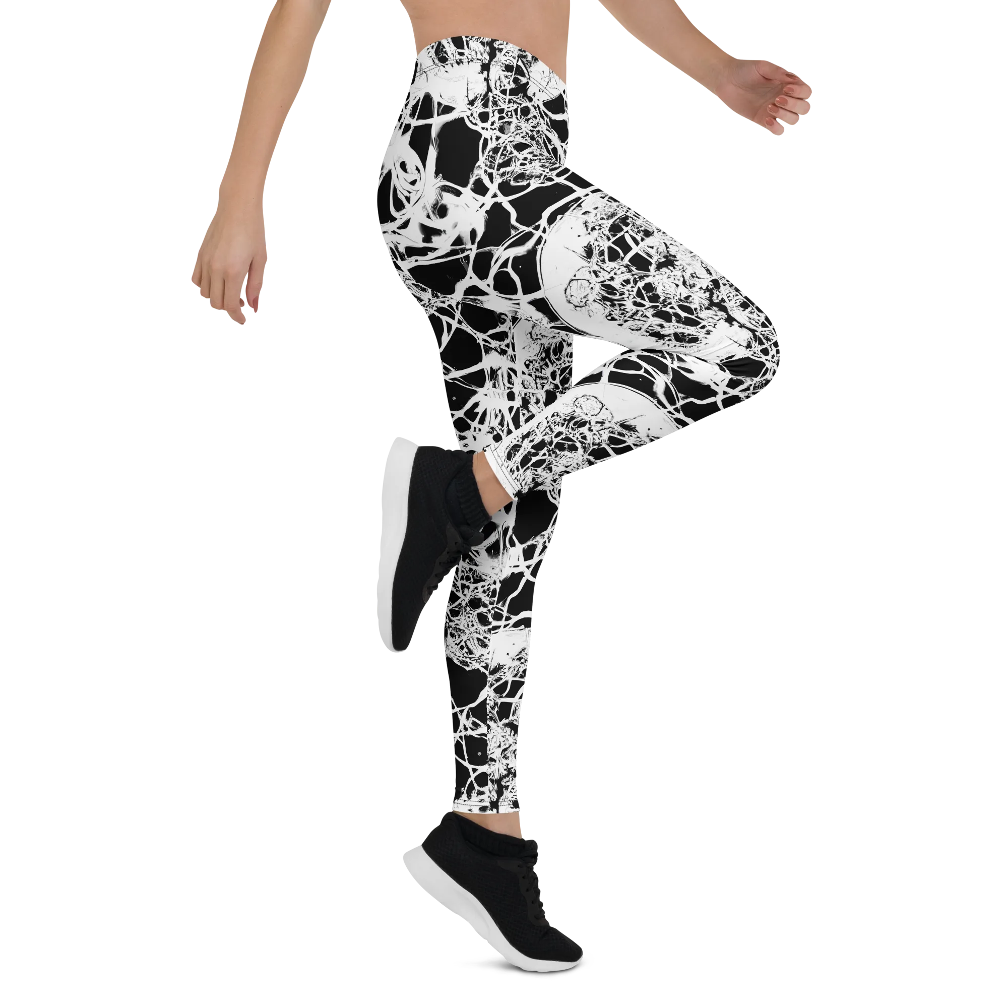 Black Lace Riot on Leggings — Right