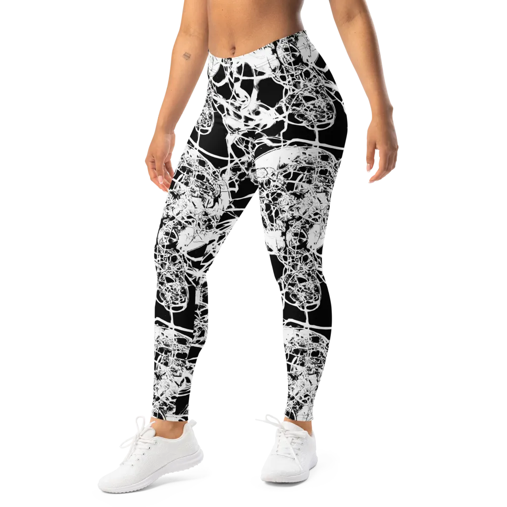 Black Lace Riot on Leggings — Left Front