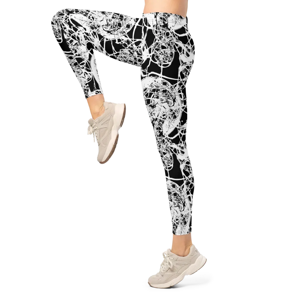 Black Lace Riot on Leggings — Left