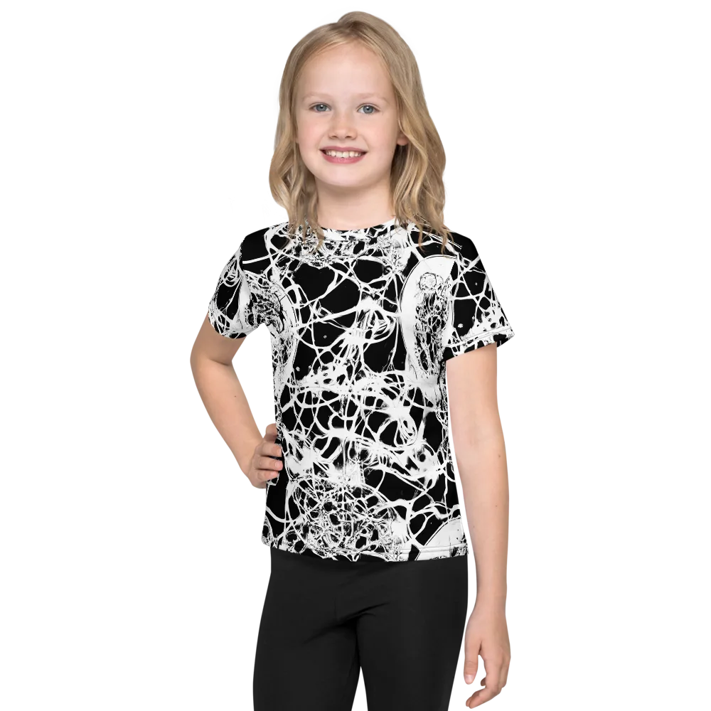 Black Lace Riot on Kids Crew Neck T-Shirt — Front