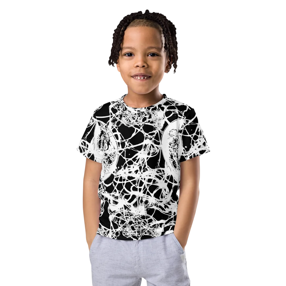 Black Lace Riot on Kids Crew Neck T-Shirt — Front