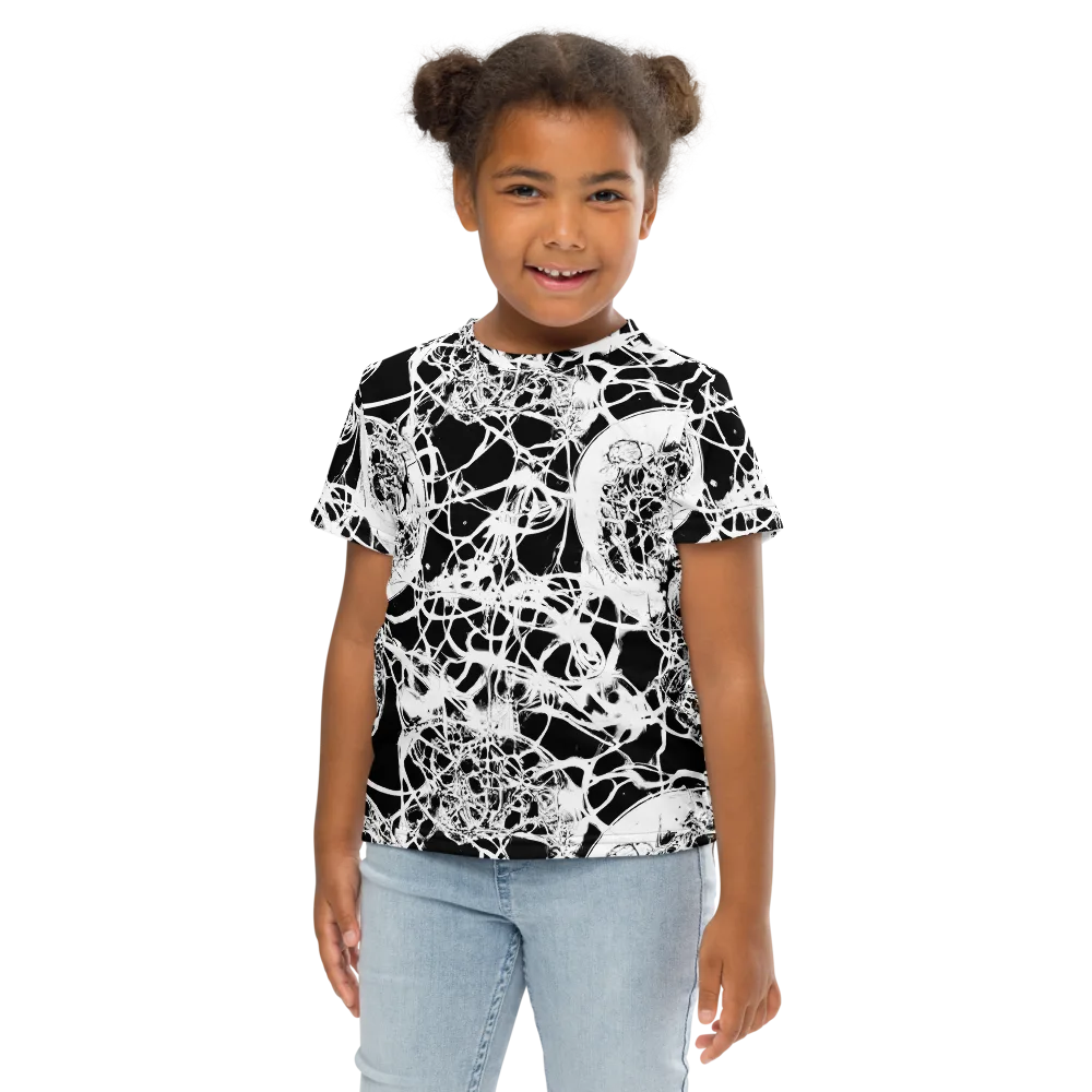 Black Lace Riot on Kids Crew Neck T-Shirt — Front
