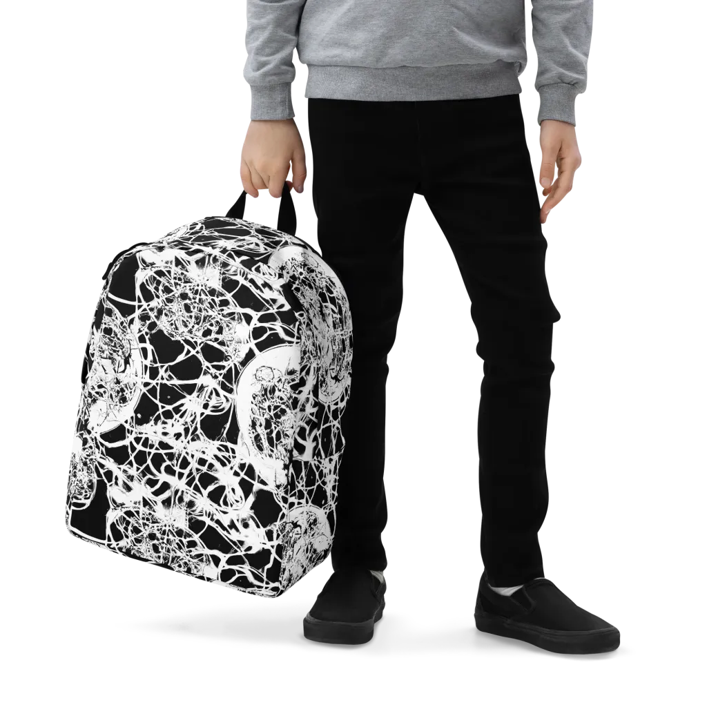 Black Lace Riot on Minimalist Backpack — Zoomed-in