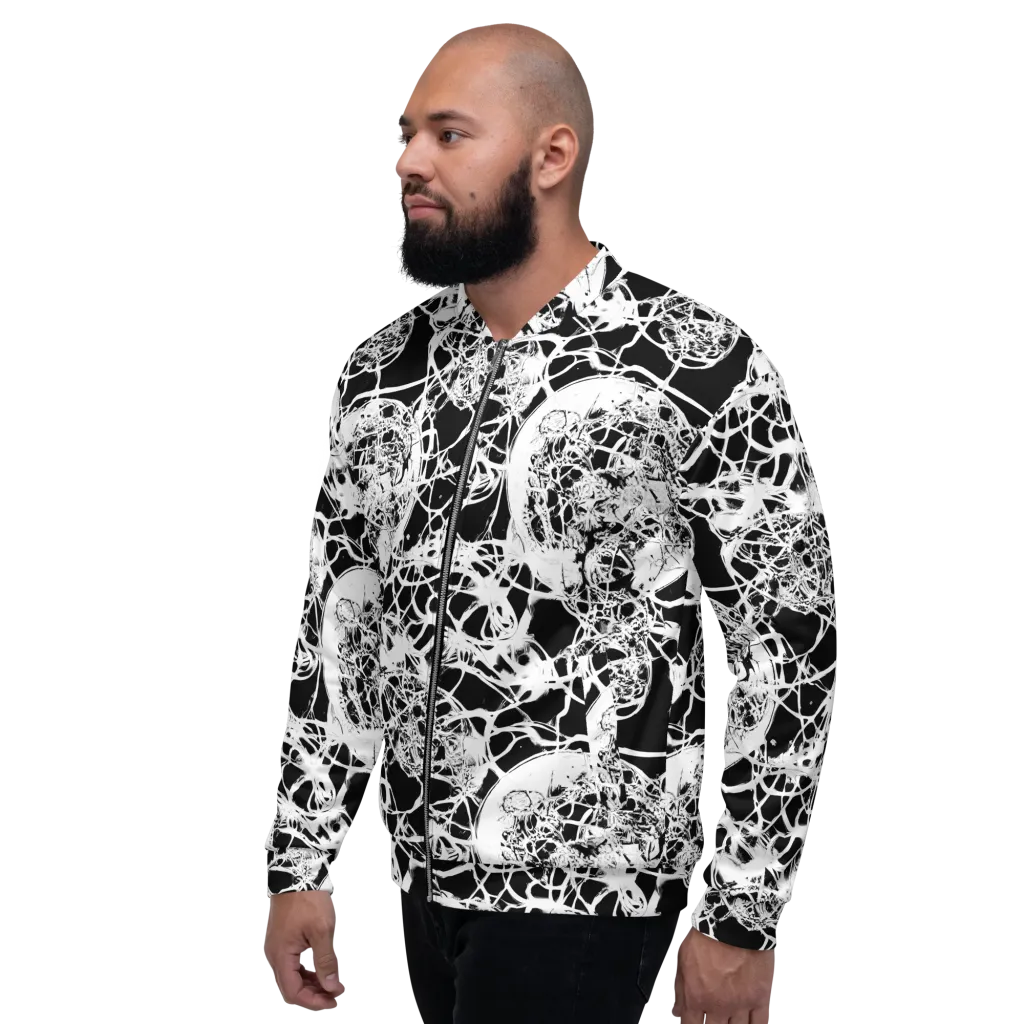 Black Lace Riot on Bomber Jacket — Left
