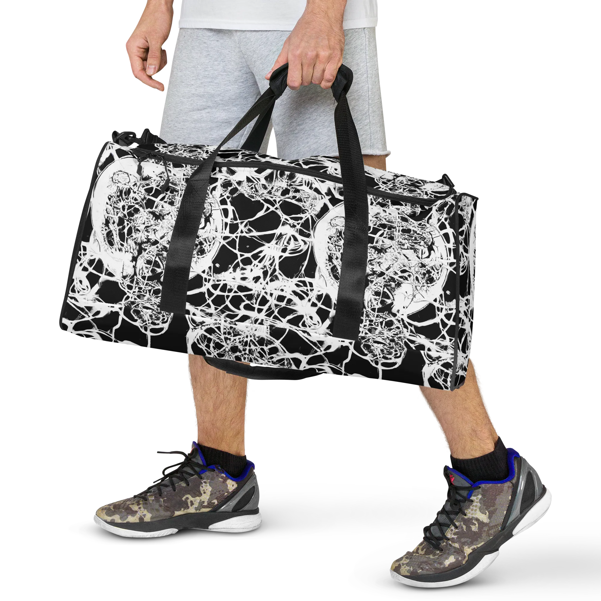 Black Lace Riot on Duffle Bag — Front