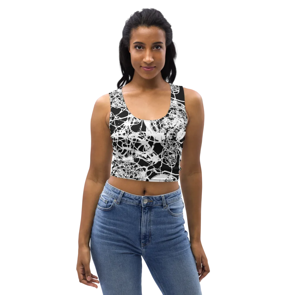 Black Lace Riot on Crop Top — Front