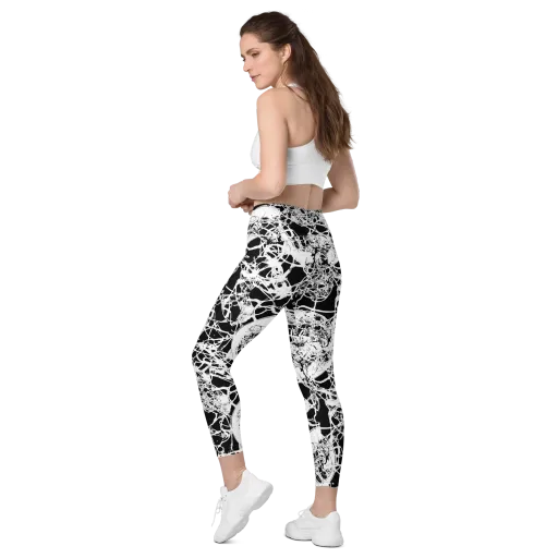Black Lace Riot on a Leggings with Pockets