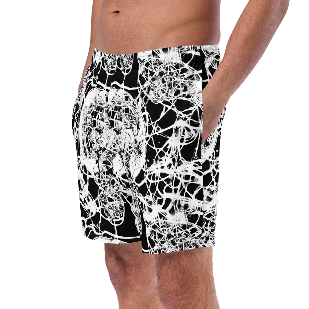 Black Lace Riot on Swim Trunks — Left Front