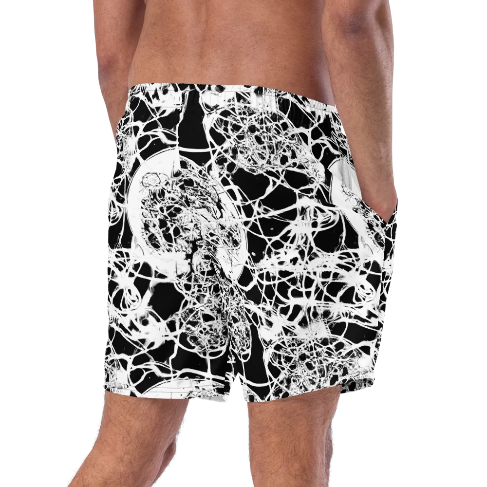 Black Lace Riot on Swim Trunks — Right Back