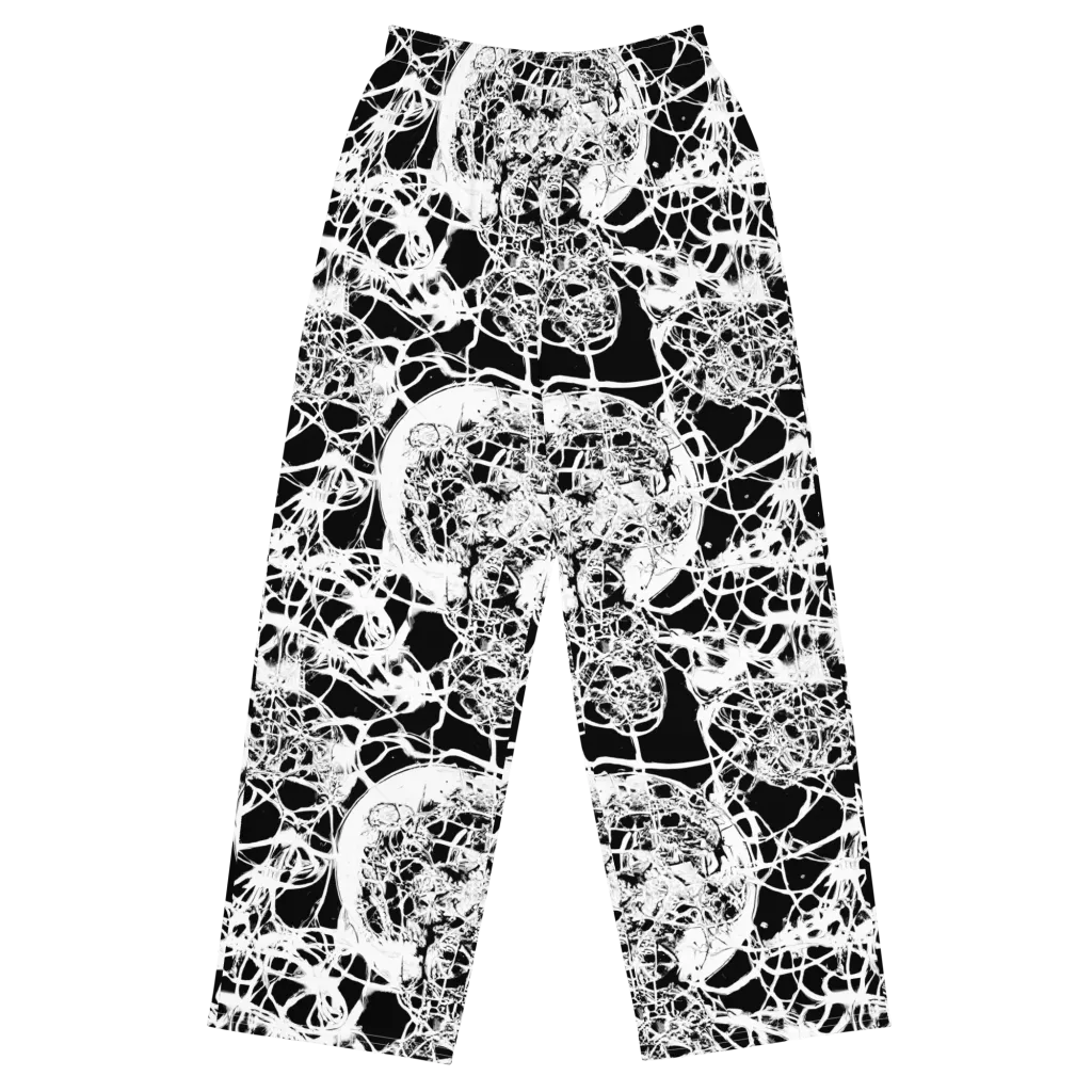 Black Lace Riot on Wide-Leg Pants — Front
