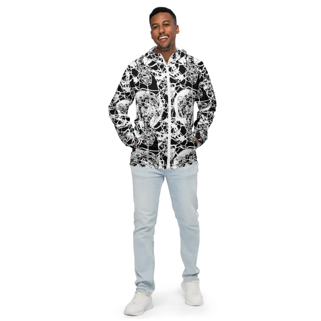 Black Lace Riot on Men's Windbreaker — Front