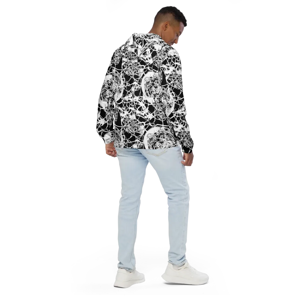 Black Lace Riot on Men's Windbreaker — Back