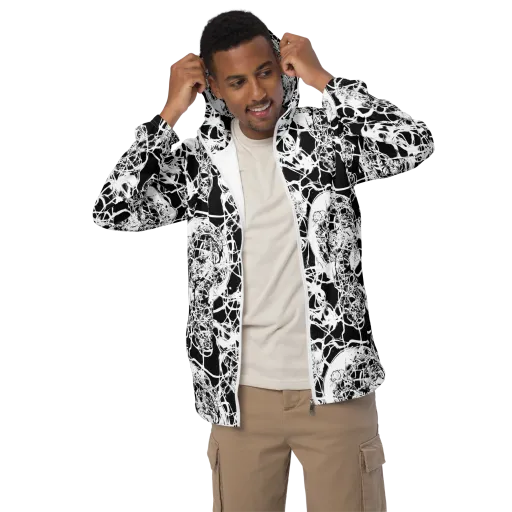Black Lace Riot on a Men's Windbreaker